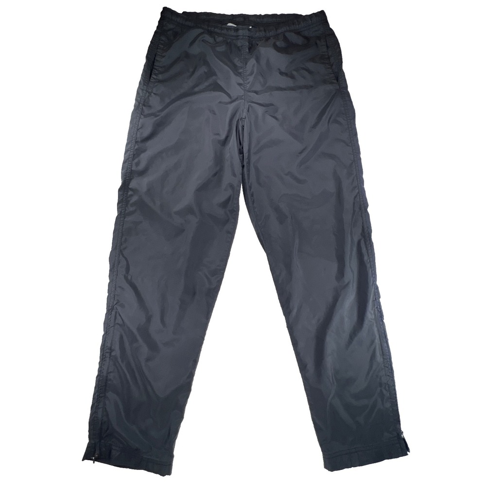 Vintage Nike Windbreaker Pants Mens M Black Nylon Baggy 90s Y2K Swoosh RARE